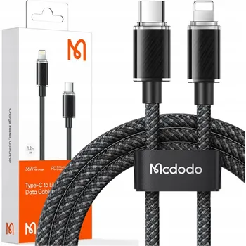 Datový kabel Kabel McDodo USB-C na Apple Lightning, 1,2 m, černý