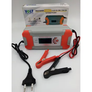 Startovací kabel NABÍJEČKA BATERIE VOLT POLSKA S LCD 12V 10A / 24V 5A KOMPAKTNÍ
