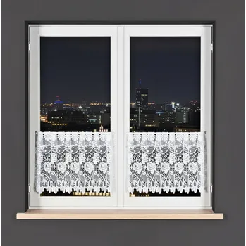 Dekorační metrážová vitrážová záclona SIMONKA bílá výška 45 cm různé rozměry MyBestHome Rozměr: 400 cm ZBYTKOVÁ METRÁŽ