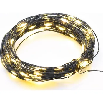 Venkovní osvětlení ACA Lighting 400 LED měďený kabel dekorační řetěz WW černý měďený kabel 220-240V + 8 funkcí IP44 20x2m+3m 6W X01400142