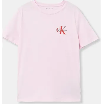 Chlapecké tričko Dětské bavlněné tričko Calvin Klein Jeans IU0IU00719.128.176.PPY2 růžová 30X, vel. 152