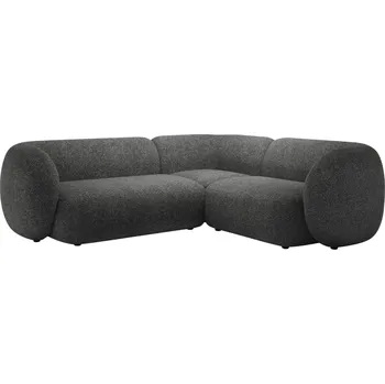 Pohovka Micadoni Tmavě šedá rohová pohovka Kate 252 cm, pravá
