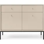 Komoda Mono II 104 cm se zásuvkami béžová/černá