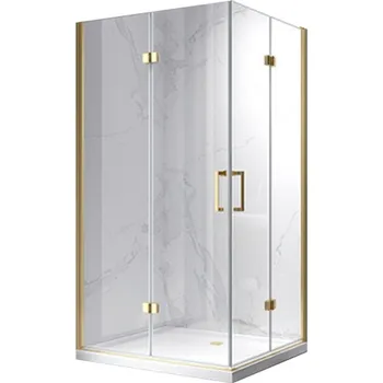 BPS-koupelny Obdélníkový sprchový kout HYD-OK13A 100x90 zlatý/transparent - bez vaničky