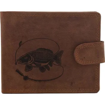 MERCUCIO pánská peněženka světlehnědá vzor 46 kapr s prutem