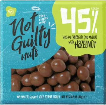 Čokoláda Not Guilty Lískové ořechy v mléčné čokoládě vegan