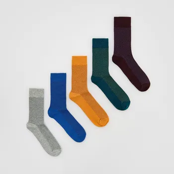 Pánské ponožky Reserved - Sada 5 párů ponožek - hnědá - 241FB-83X - 241FB-83X-43R