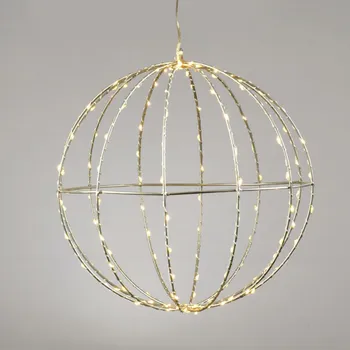 Venkovní osvětlení ACA Lighting D20CM stříbrná koule 96 LED, WW, 220-240V, IP44, 3m transparentní napájecí kabel X069614226