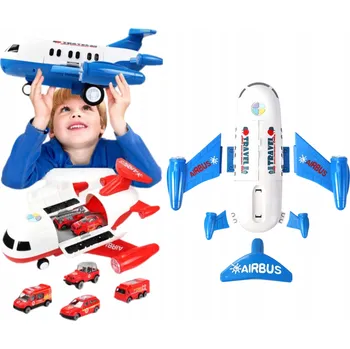 autíčko Letadlo transportér s auty - červené