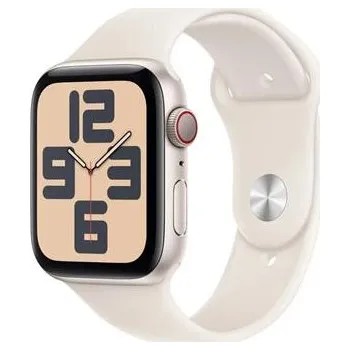 Chytré hodinky Apple Watch SE (2024) Cellular 44mm Hvězdně bílý hliník s hvězdně bílým sportovním řemínkem S/M