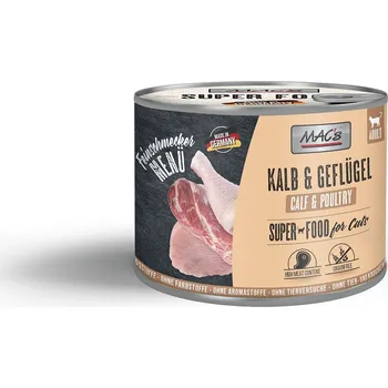 Krmivo pro kočku MAC's Cat labužnické menu telecí a drůbeží 12 × 200 g