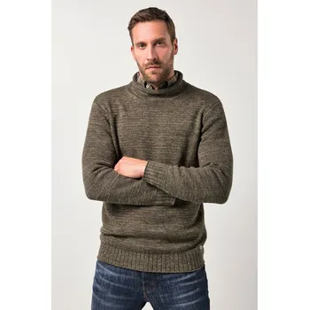 Dámský svetr JP1880, Plus size Svetr JP1880, dvoutónový hruný úplet, stojáček, do 7XL pro plnoštíhlé nadměrná velikost, 843100642-1459, hnědý, XL, Plus size oblečení, Oblečení pro vysoké muže, Nadměrné velikosti, Oblečení pro plnoštíhlé.