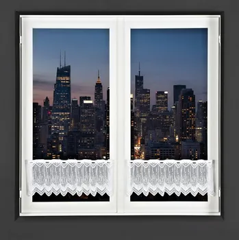 Záclona Dekorační metrážová vitrážová záclona LADA bílá výška 30 cm různé rozměry MyBestHome Rozměr: 180 cm ZBYTKOVÁ METRÁŽ