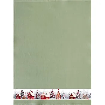 Utěrka Framsohn Vánoční utěrka domečky zelená