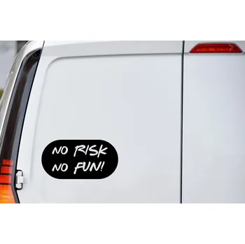 Samolepící dekorace Lepy.cz Samolepka na auto No risk, no fun Velikost (šířka x výška): 15x8cm, Barevná varianta: Ledová modrá