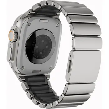OEM Kovový řemínek pro Apple Watch Ultra 1,2,3 (49mm) Barva: Stříbrná/Černá