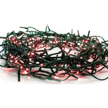 Venkovní osvětlení ACA Lighting 100 LED řetěz (po 5cm), červená, 220-240V + prodloužitelný (max 6 sad), IP44, 5m, zelený kabel X08100411
