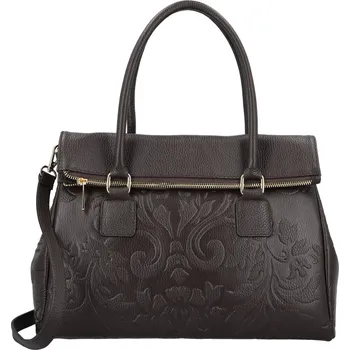 Městský batoh Luxusní dámská kožená kabelka na rameno Florentina, tmavě hnědá