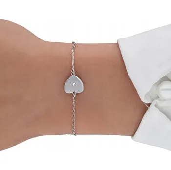 Náramek Náramek celebrit s hvězdou a srdcem STŘÍBRO 925