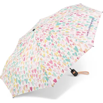 Příslušenství k zavazadlu UNITED COLORS OF BENETTON Benetton deštník Skládací automatický Aquarell Hearts Multicolor Mini 28cm/95cm