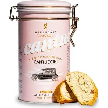 Greenomic Italské sušenky s mandlemi v plechové dóze - 180 g | Cantuccini