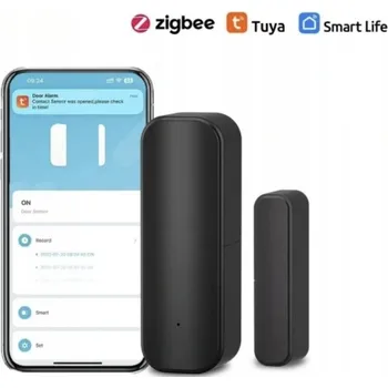 Bezpečnostní kamera Černý bezdrátový senzor otevření dveří atd. Zigbee TUYA, vyžaduje bránu