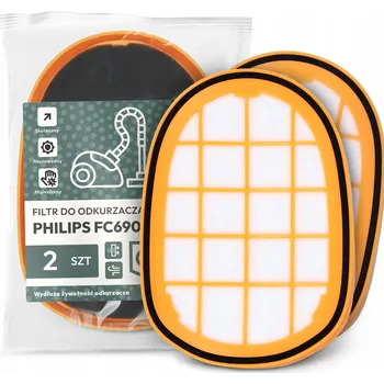 Filtr do vysavače 2x FILTR do VYSAVAČE Philips FC6903 Vzduchový Pěnový PRO MOKRÉ A SUCHÉ VYSÁVÁNÍ EM-W