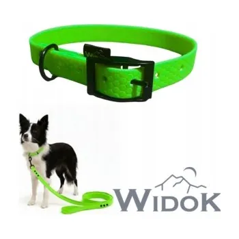 Obojek pro psa Voděodolný obojek Widok Zelený Neon M (34 cm - 44 cm)