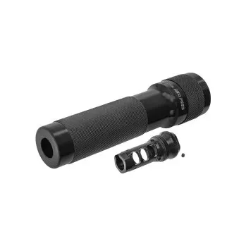 Airsoft Tlumič typu AK PBZ-2 set s kompenzátorem, 14CCW - Černý