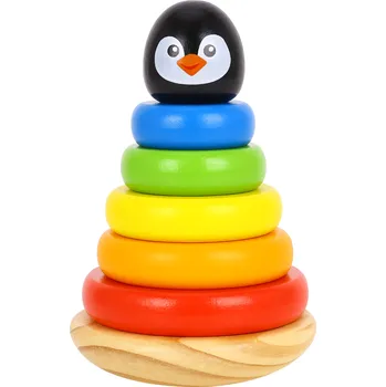 Dřevěná hračka Nasazovací kroužky Tučňák