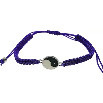 Náramek Provázkový náramek fialový s JIN JANG