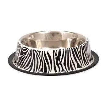 Miska pro psa Miska DOG FANTASY nerez s gumou zebra 0,9l 25cm
