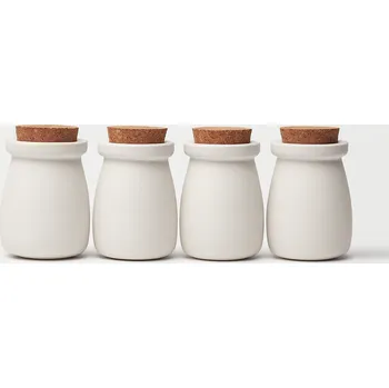 Dóza na potraviny ODLITO Betonová dóza – Nefertiti – bílá – 8 cm – 4ks