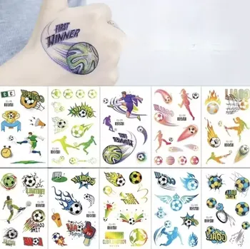 Odstranitelné tetování Dětské dočasné tetování - FOTBAL - TŘPYTIVÉ - 10 ks (Značka: SPADABRAVO)