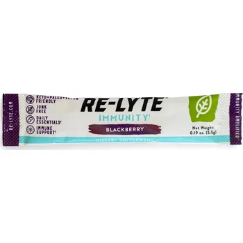 Iontový nápoj Redmond Re-Lyte® Immunity - Elektrolyty na podporu imunity (ostružiny) Obsah: 1 dávka - 5.5 g vitamíny C, D, B12 a zinek pro imunitu • sůl Real Salt® • hydratace při nemoci i po sportu
