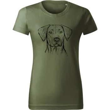 Dámské tričko Rhodéský ridgeback kresba Khaki 2XL