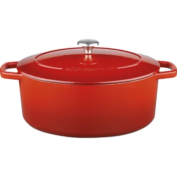 Hrnec Küchenprofi BRETAGNE Oválný litinový hrnec Ø 33 cm/7 l červený