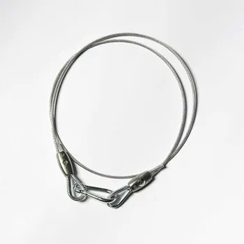 Ohradník Nosné ocelové lanko 14 m pro venkovní soupravy s oky na obou koncích a karabinou