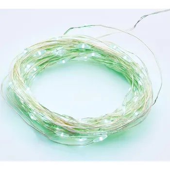 Venkovní osvětlení ACA Lighting 100 LED dekorační řetěz zelená stříbrný měďený kabel 220-240V + 8 funkcí IP44 10m+3m 1.8W X01100512