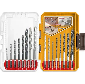 Vrták INGCO Sada vrtáků 16ks do kovu, zdiva a dřeva AKDL11608