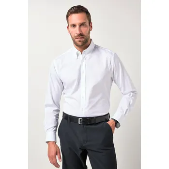 Pánská košile JP1880, Plus size Košile JP1880, FLEXNAMIC®, lílmeček s knoflíky, Modern Basic střih, do 7XL pro plnoštíhlé nadměrná velikost, 842987200-1457, bílý, L, Plus size oblečení, Oblečení pro vysoké muže, Nadměrné velikosti, Oblečení pro plnoštíhlé.