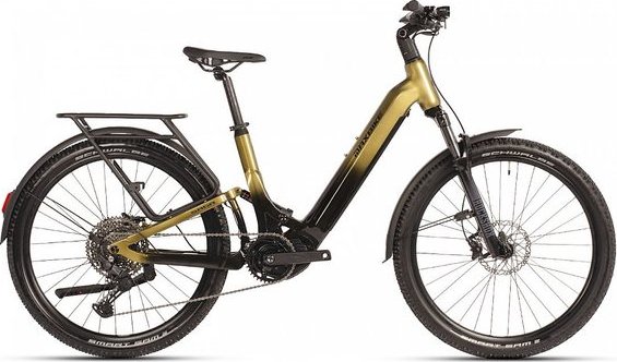 Maxbike Celoodpružené SUV elektrokolo MAXBIKE SAGA 2026 černo zlaté - M ( 160 - 175 cm )