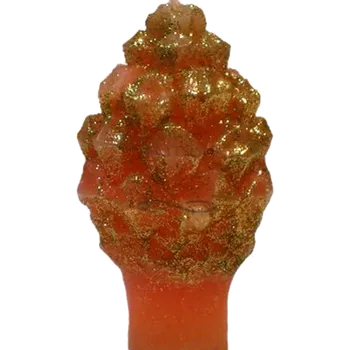 Svíčka Svíčka Šiška malá – zlaté třpytky oranžová, pomerančová vůně