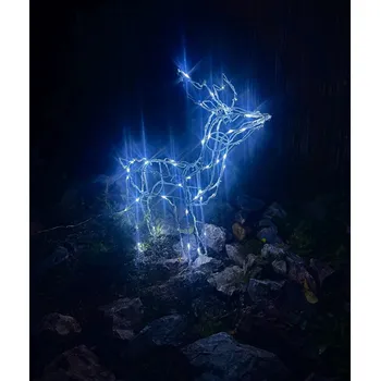 Vánoční světelná dekorace ACA Lighting sob 100 LED CW, 220-240V + 8 programů, IP44, 66x31x80cm, 5m bílý kabel X0810024241