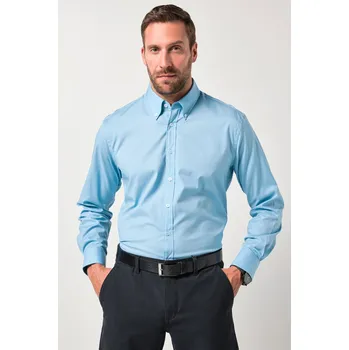 Pánská košile JP1880, Plus size Košile JP1880, FLEXNAMIC®, lílmeček s knoflíky, Modern Basic střih, do 7XL pro plnoštíhlé nadměrná velikost, 842987710-1907, modrý, 8XL, Plus size oblečení, Oblečení pro vysoké muže, Nadměrné velikosti, Oblečení pro plnoštíhlé.