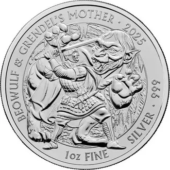 Mýty a legendy - Beowulf & Grendel´s Mother- 1 Oz - stříbrná investiční mince