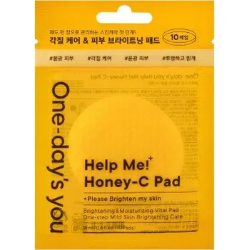 Pleťová maska ONE-DAY'S YOU HELP ME HONEY-C PAD Rozjasňující tonizační polštářky 10 ks
