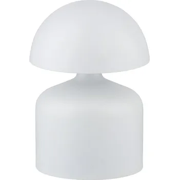 Lampička Skleněná dekorativní lampička 9x14,5 cm houba bílá sklo na baterie