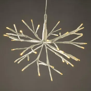 Vánoční dekorace ACA Lighting závěsná dekorace větvičky 48 LED na baterie 3xAA teplá bílá IP44 pr.20cm 30cm čirý kabel XPBALWW302A