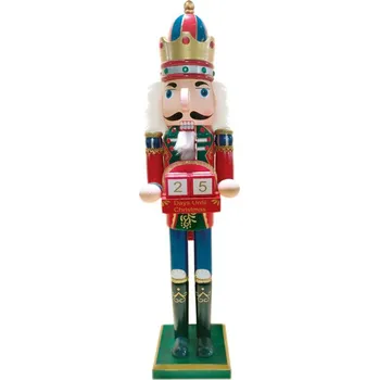 Vánoční dekorace ACA Lighting louskáček král modrý a červený s odpočítáváním 60cm X026006